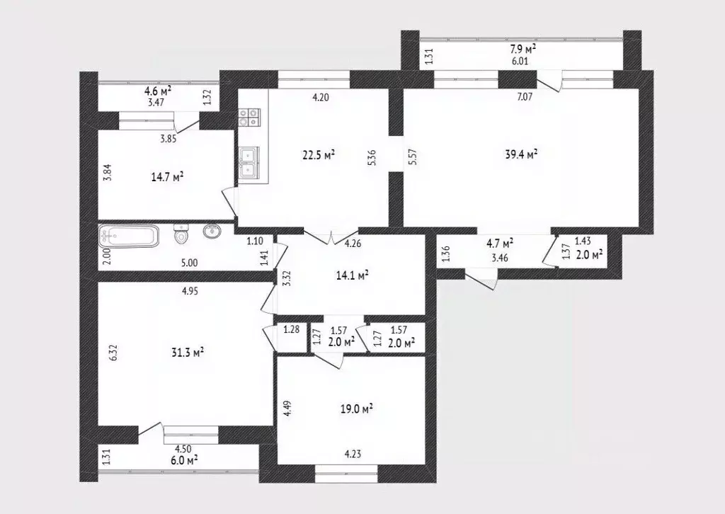4-к кв. Тюменская область, Тюмень Мельничная ул., 83к2 (167.4 м) - Фото 2