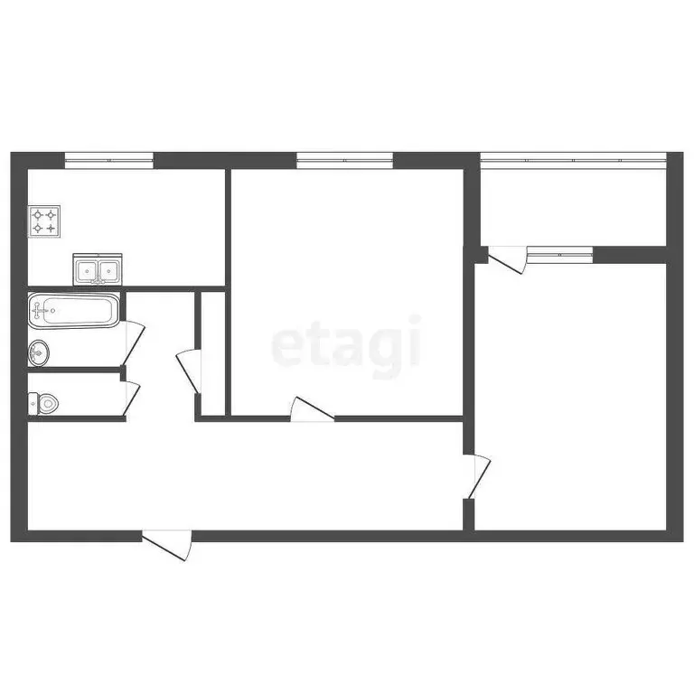 2-комнатная квартира: Санкт-Петербург, улица Пионерстроя, 19к2 (43.5 ... - Фото 1