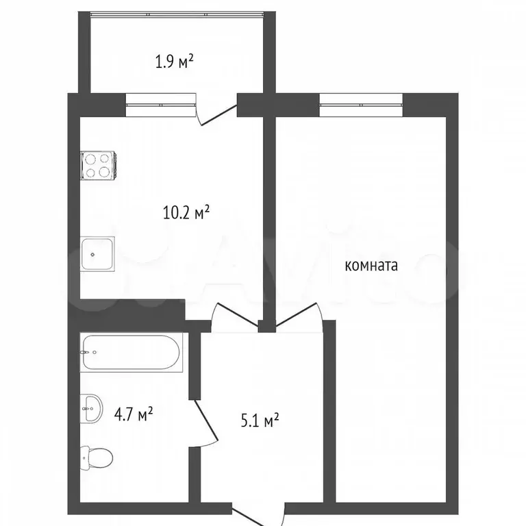 1-к. квартира, 40 м, 14/17 эт. - Фото 0