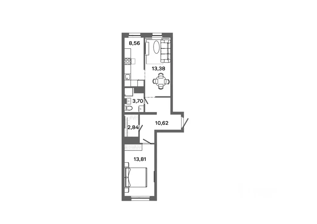 2-к кв. Ханты-Мансийский АО, Сургут 30А мкр,  (52.91 м) - Фото 0
