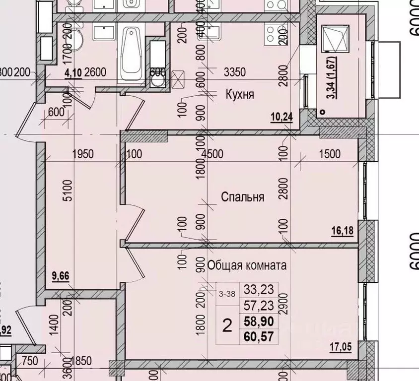 2-к кв. Саха (Якутия), Якутск ул. Чкалова (58.9 м) - Фото 0