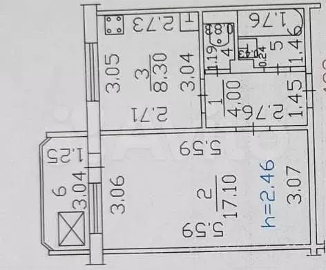 1-к. квартира, 33,6 м, 6/9 эт. - Фото 0