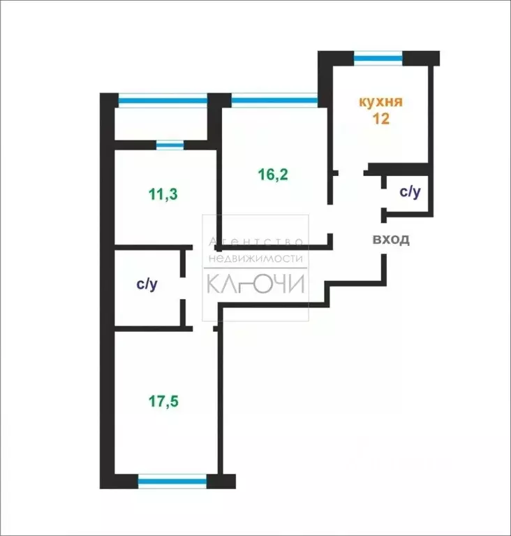 3-к кв. Москва Каширское ш., 11К3 (75.5 м) - Фото 1