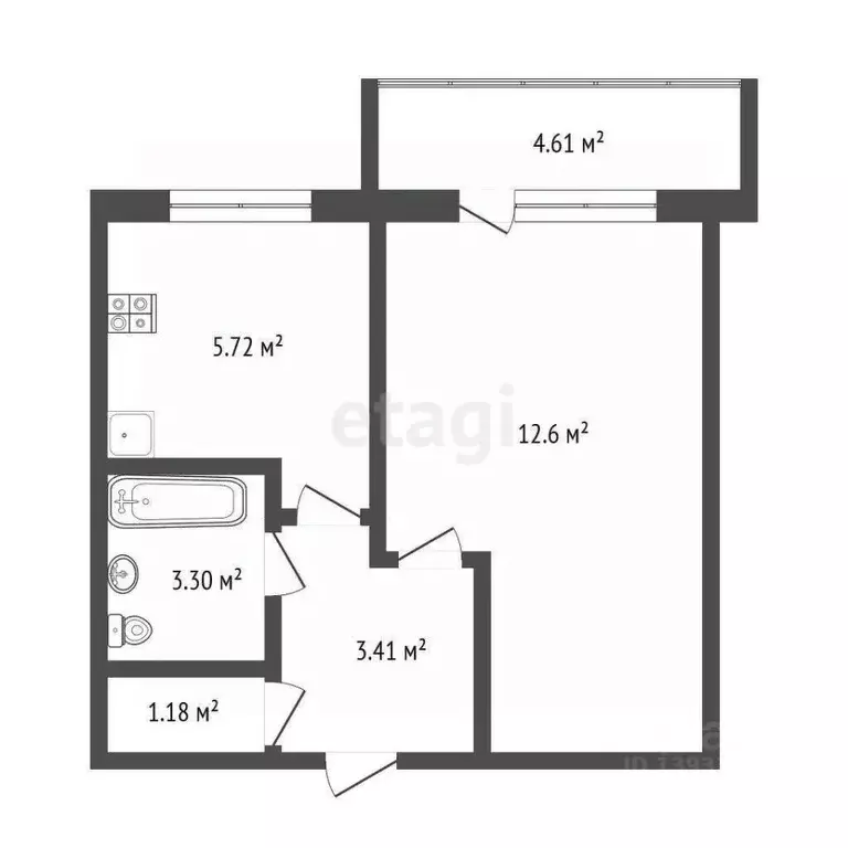 1-к кв. Тюменская область, Тюмень ул. Московский Тракт, 37 (25.9 м) - Фото 2