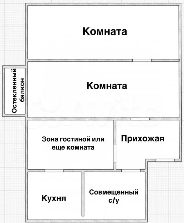 3-к. квартира, 56,7 м, 3/5 эт. - Фото 0