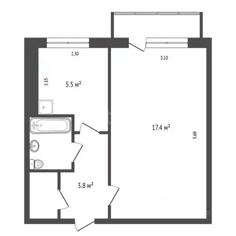 1-к кв. Красноярский край, Красноярск Зеленая Роща мкр, ул. Воронова, ... - Фото 2