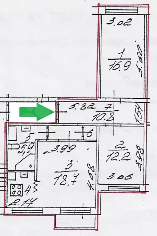 Комната 12,2 м в 2-к., 3/9 эт. - Фото 1