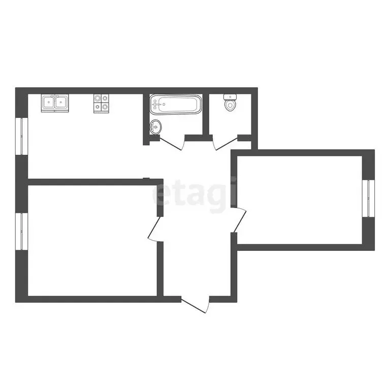 2-комнатная квартира: Мичуринск, Федеративная улица, 40 (46.7 м) - Фото 0