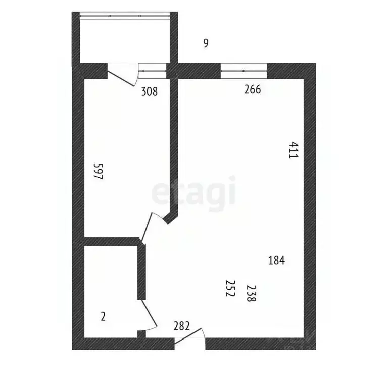 1-к кв. Белгородская область, Шебекино ул. Шолохова, 3 (19.6 м) - Фото 2