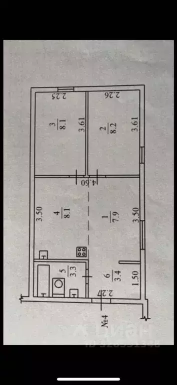 3-к кв. Саха (Якутия), Якутск Борисовка-1 мкр, 32 (40.0 м) - Фото 1