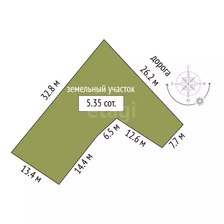 Участок в Орджоникидзе, Шелковичная улица (5.35 м) - Фото 1