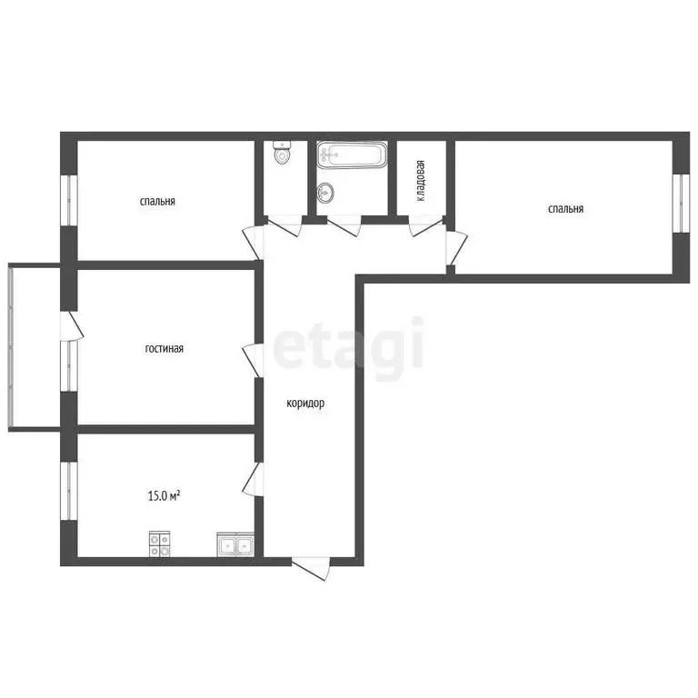 3-комнатная квартира: Абакан, проспект Дружбы Народов, 43А (90.2 м) - Фото 1