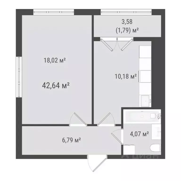1-к кв. Сахалинская область, Южно-Сахалинск ул. Ленина (40.85 м) - Фото 0