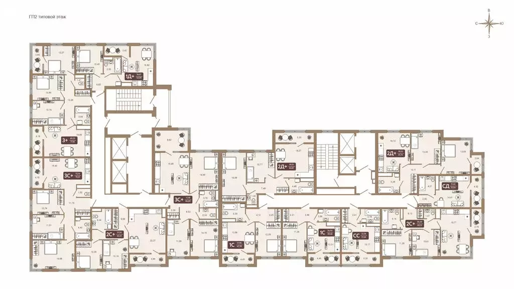 2-комнатная квартира: Тобольск, 15-й микрорайон, 25 (64.61 м) - Фото 1