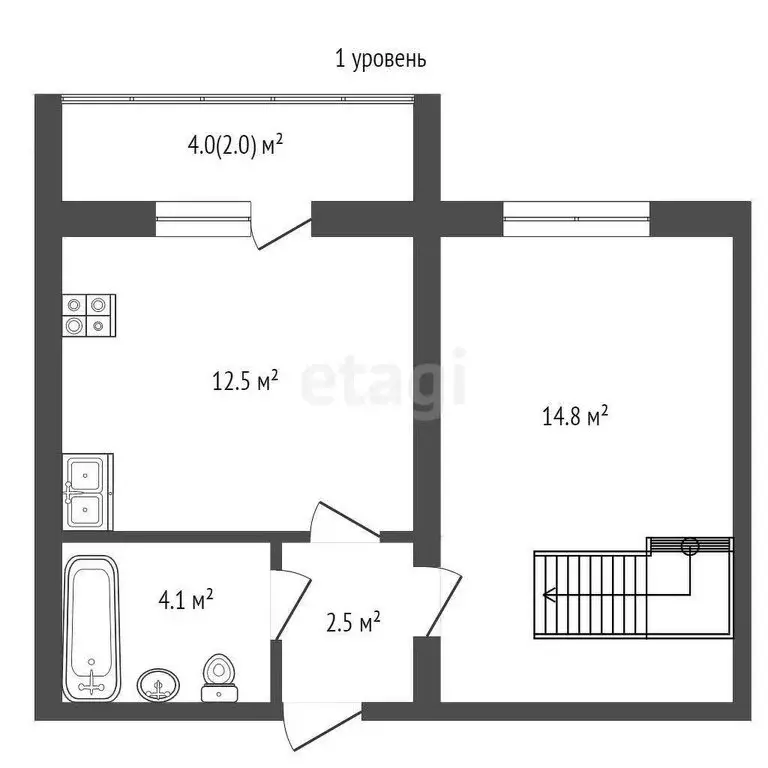 1-комнатная квартира: село Минское, улица Куколевского, 11А (70.4 м) - Фото 2