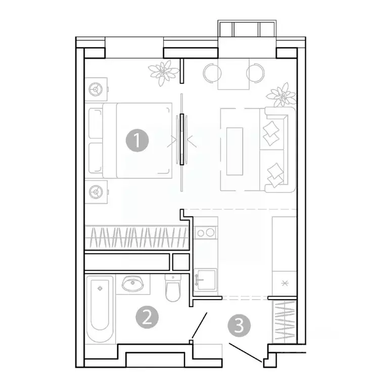 1-к кв. Забайкальский край, Чита 1-я Коллективная ул., 6 СТР (33.66 м) - Фото 1