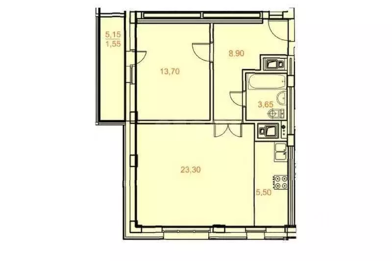 2-к кв. Татарстан, Казань ул. Азата Аббасова, 11 (56.3 м) - Фото 1