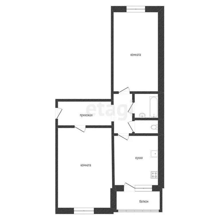 2-комнатная квартира: Курган, улица Бурова-Петрова, 60 (49.9 м) - Фото 1