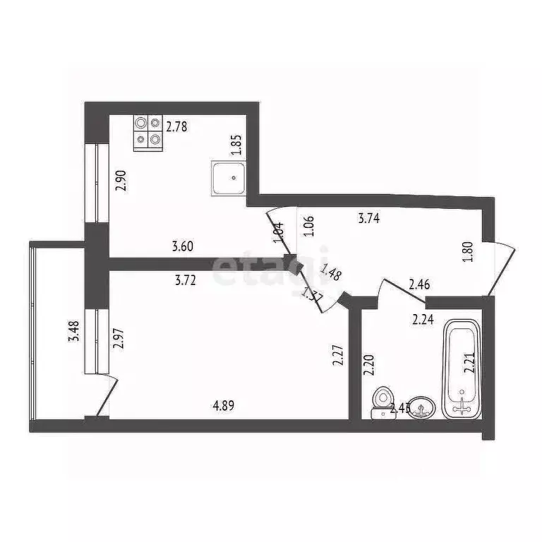1-к кв. Мордовия, Саранск ул. Короленко, 19 (34.7 м) - Фото 2