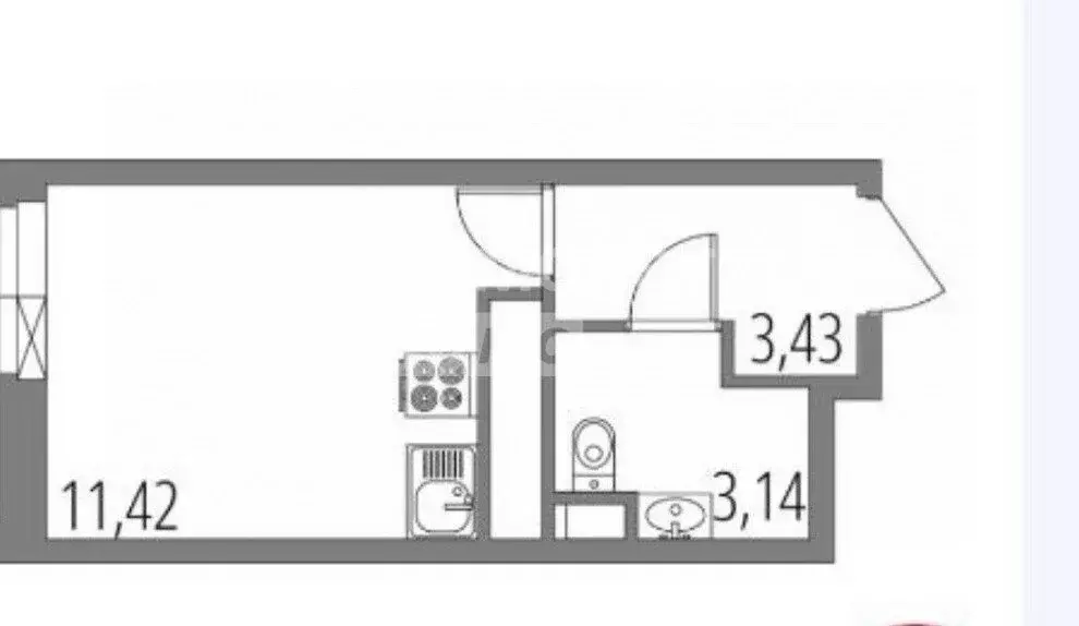 Квартира-студия: деревня Марушкино, Агрохимическая улица, 3 (17.77 м) - Фото 1
