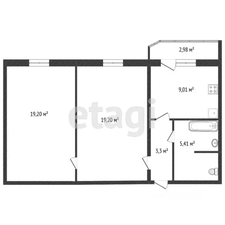 2-к кв. Тюменская область, Тюменский муниципальный округ, д. Дударева ... - Фото 2
