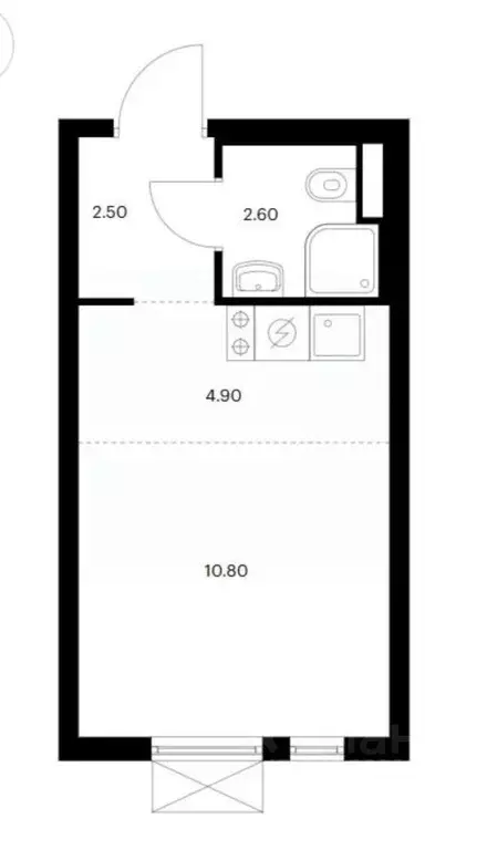 Студия Московская область, Мытищи ул. Колонцова, 2Бк1 (20.8 м) - Фото 1