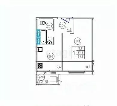 1-к кв. Смоленская область, Смоленск ул. 2-я Киевская (39.3 м) - Фото 1