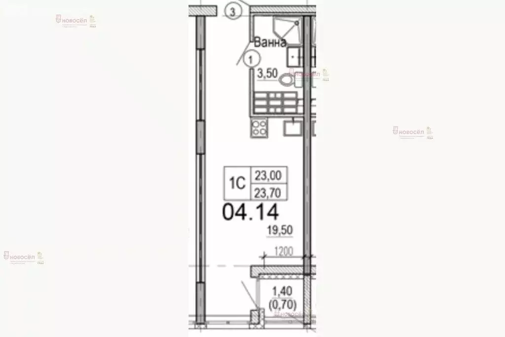 1-комнатная квартира: Екатеринбург, улица Новостроя, 7 (22.5 м) - Фото 0