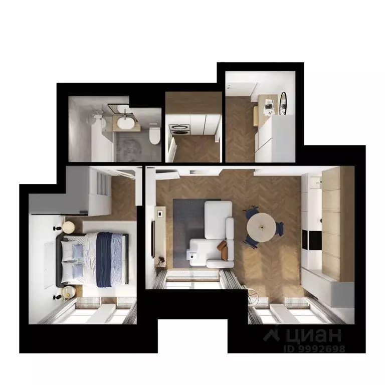 1-к кв. Москва ул. Маршала Прошлякова, 12к2с1 (43.0 м) - Фото 1