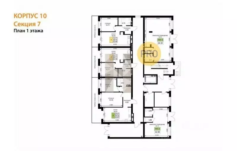 1-к кв. Калининградская область, Гурьевск Включи жилой комплекс (42.48 ... - Фото 2