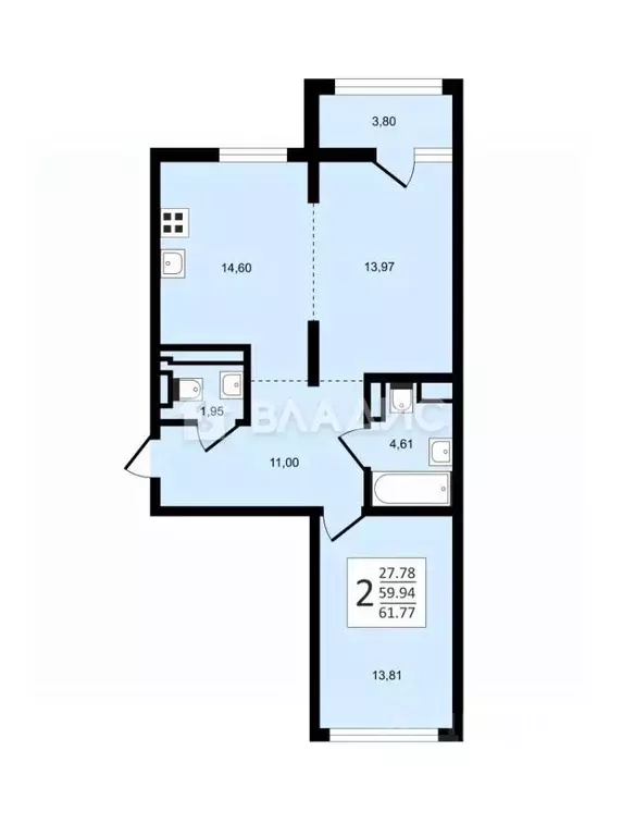 2-к кв. Краснодарский край, Краснодар ул. Питерская, 40к3 (64.0 м) - Фото 1