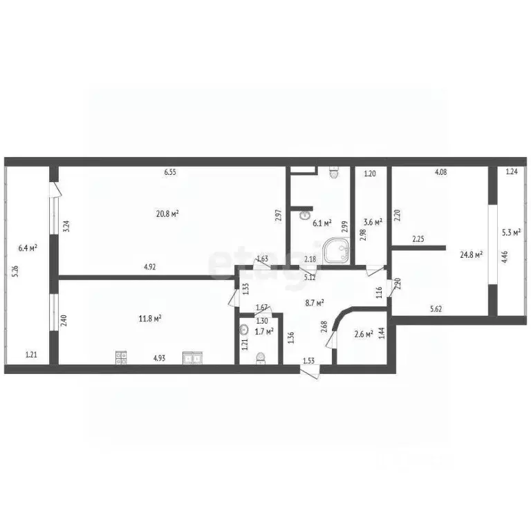 2-к кв. Забайкальский край, Чита ул. Костюшко-Григоровича, 44 (80.1 м) - Фото 2