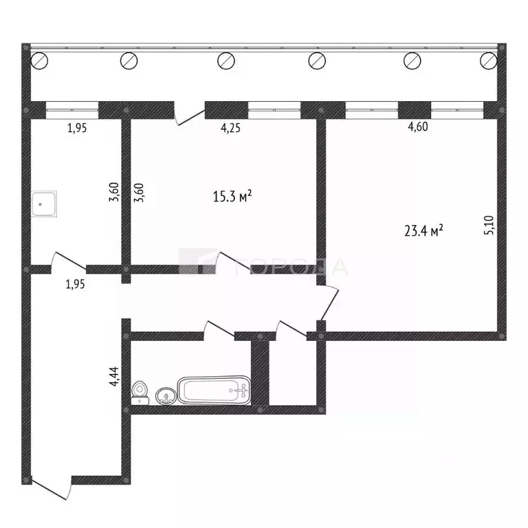 2-к кв. Кемеровская область, Новокузнецк ул. Кирова, 12 (66.0 м) - Фото 1