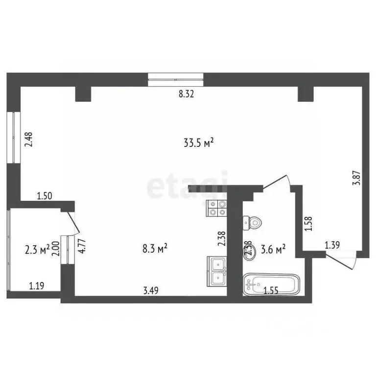 Студия Саха (Якутия), Якутск ул. Кирова, 29/1 (33.5 м) - Фото 2