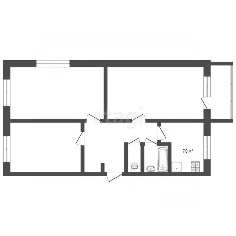3-к кв. Смоленская область, Смоленск ул. Маршала Жукова, 13 (71.0 м) - Фото 2