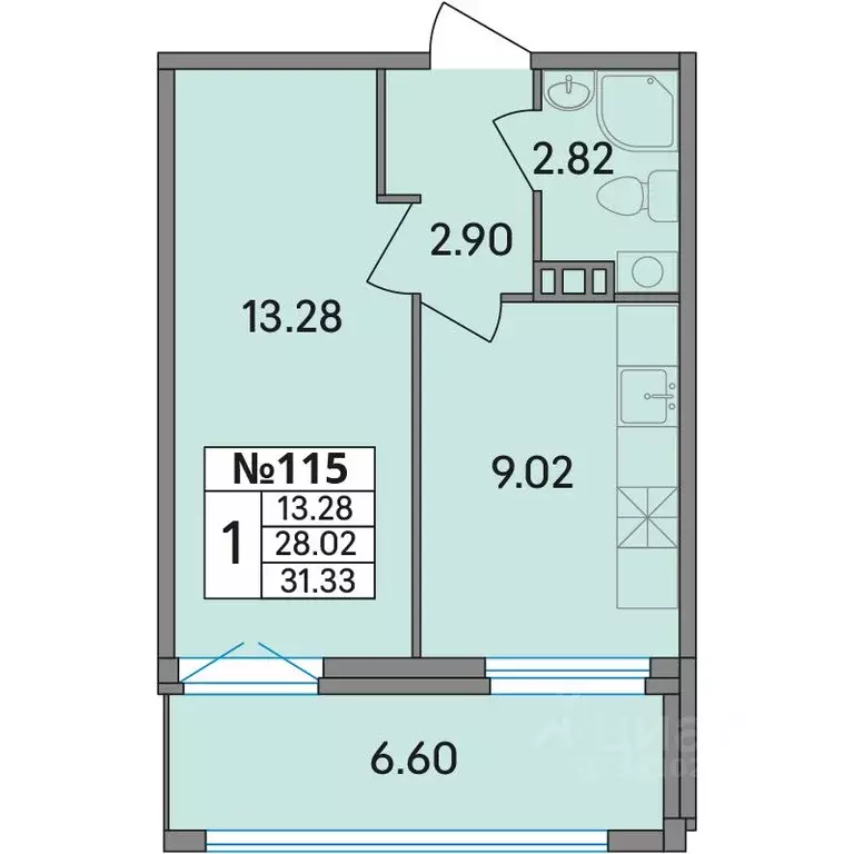 1-к кв. Ленинградская область, Всеволожский район, Агалатовское с/пос, ... - Фото 1