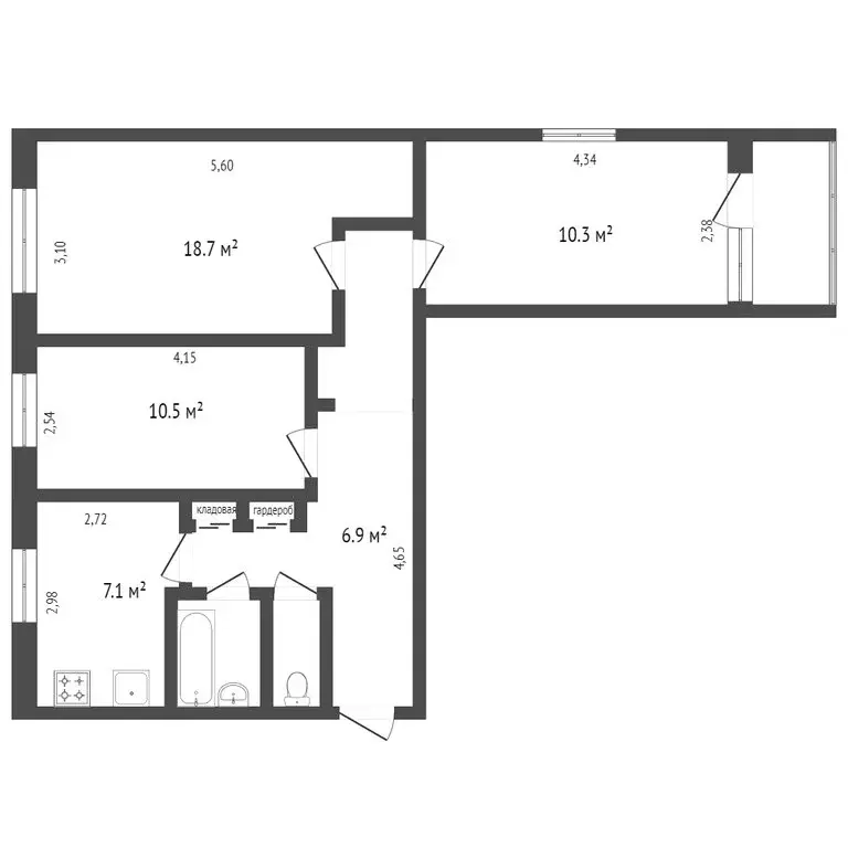 3-комнатная квартира: Вологда, улица Ильюшина, 6 (64 м) - Фото 1