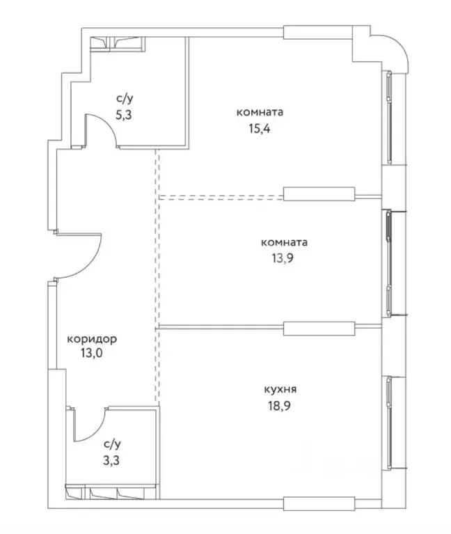 2-к кв. Москва ул. Крузенштерна, 2 (69.4 м) - Фото 1