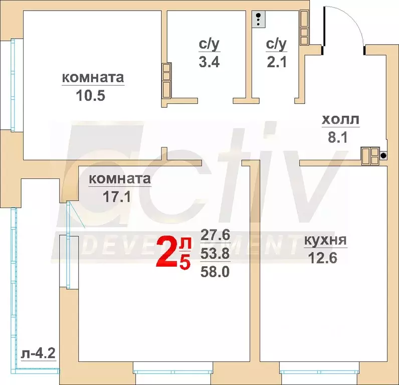 2-к кв. Свердловская область, Екатеринбург Вторчермет жилрайон,  (58.0 ... - Фото 0