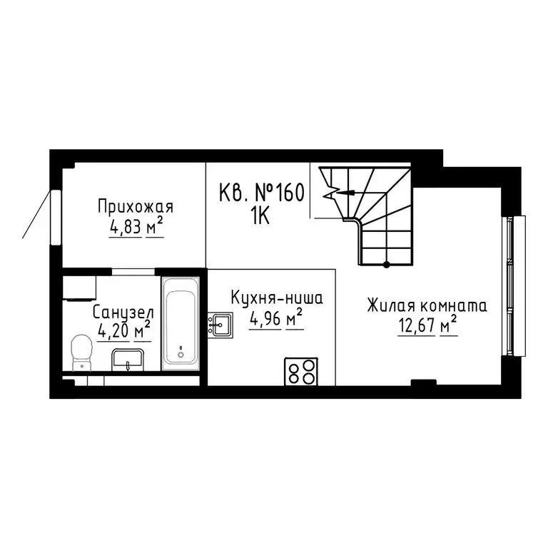2-комнатная квартира: Новый, ЖК ДНС Сити (37.3 м) - Фото 0