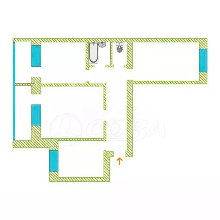 3-комнатная квартира: Тюмень, Олимпийская улица, 36 (65 м) - Фото 2