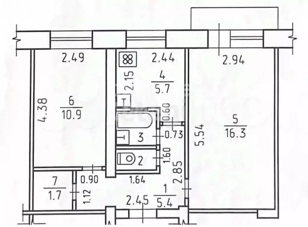 2-к кв. Удмуртия, Ижевск Сельская ул., 1 (43.4 м) - Фото 0