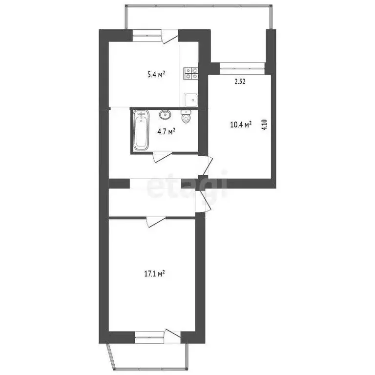 2-комнатная квартира: Евпатория, проспект Победы, 81 (65.8 м) - Фото 1