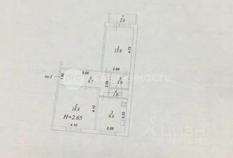 2-к кв. Рязанская область, Скопин ул. Ленина, 102 (53.9 м) - Фото 1