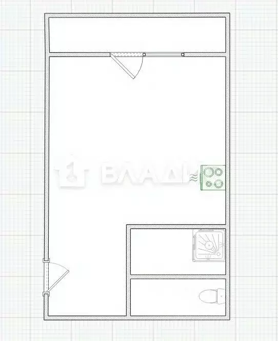 Студия Пензенская область, Пенза ул. Шмидта, 3 (26.9 м) - Фото 2
