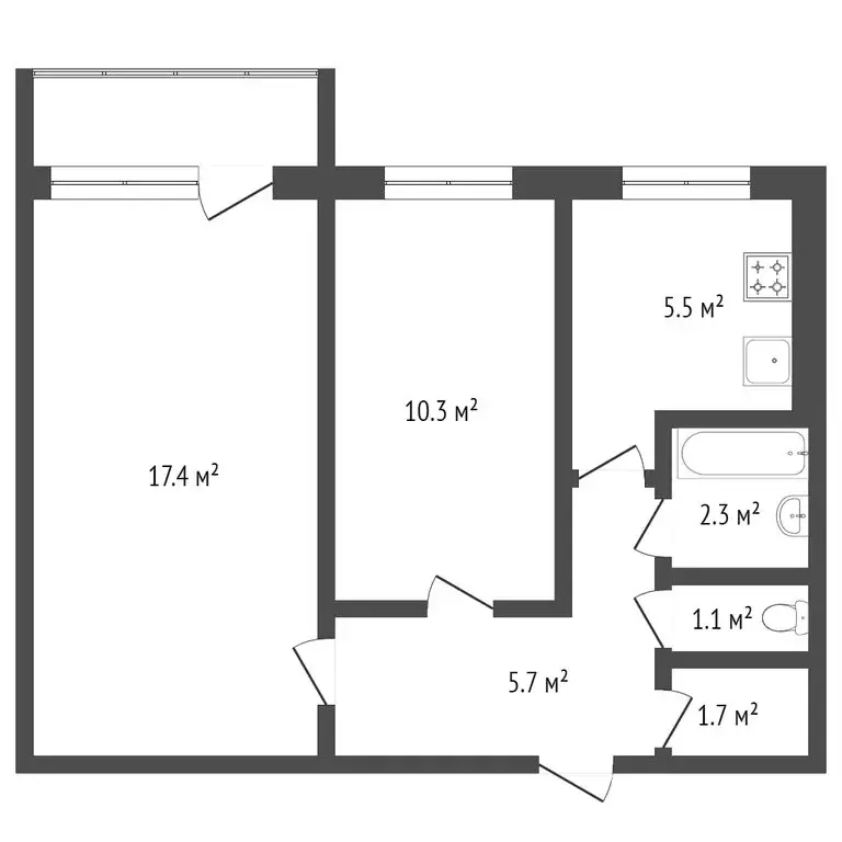 2-комнатная квартира: Челябинск, проспект Победы, 320 (43.5 м) - Фото 0
