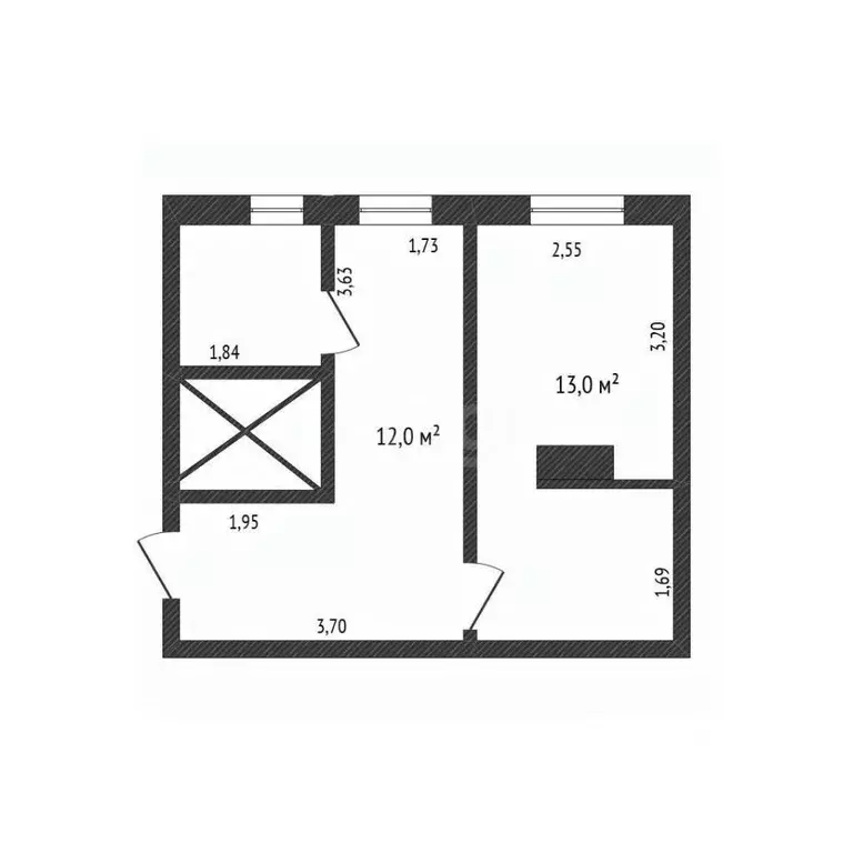 1-к кв. Белгородская область, Белгород ул. Щорса, 46 (30.0 м) - Фото 2