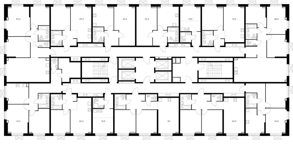 3-к кв. Москва Полярная 25 жилой комплекс, 2.2 (85.8 м) - Фото 1