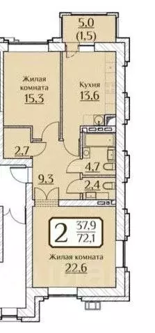 2-к кв. Чувашия, Чебоксары ул. Дегтярева, 15к1 (71.2 м) - Фото 2