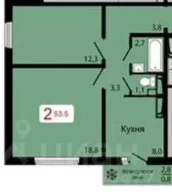 2-к кв. Красноярский край, Красноярск ул. Апрельская, 6Б (53.0 м) - Фото 2